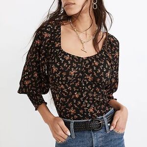 Madewell Kirstie Sweetheart Top in Fresh Springs size 12